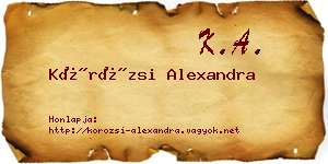 Körözsi Alexandra névjegykártya