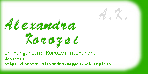 alexandra korozsi business card