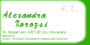 alexandra korozsi business card